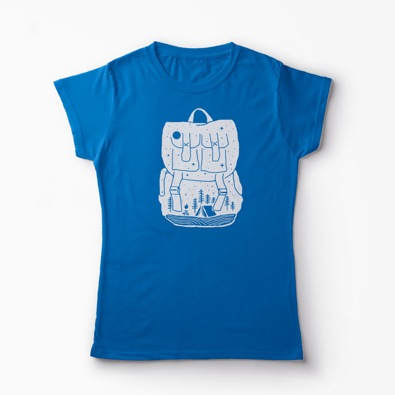Tricou Backpacker - Natura Rucsac - Femei-Albastru Regal